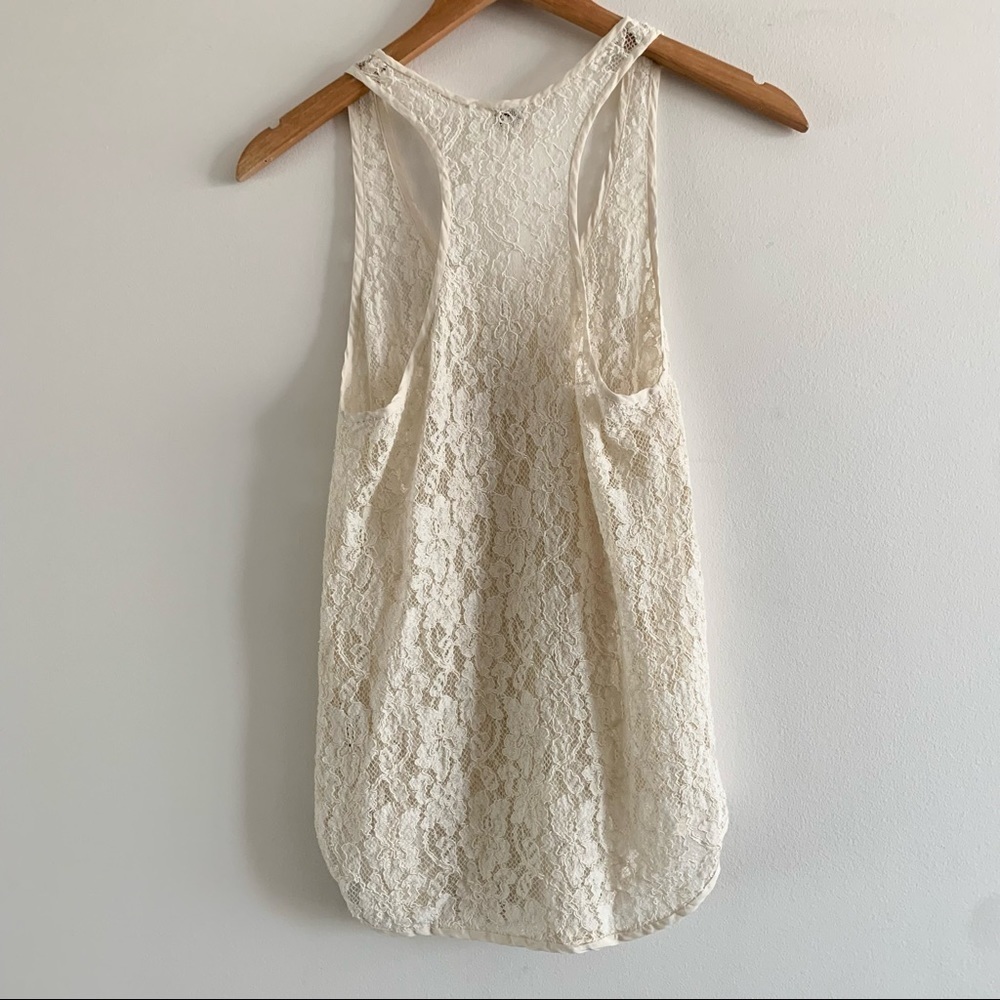 Wilfred Aritzia Madeline Floral Crochet Lace Racerback Tank Top - Picture 6 of 11